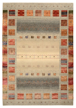 Gabbeh Teppich - Loribaft Indus - 304 x 208 cm - dunkelbeige
