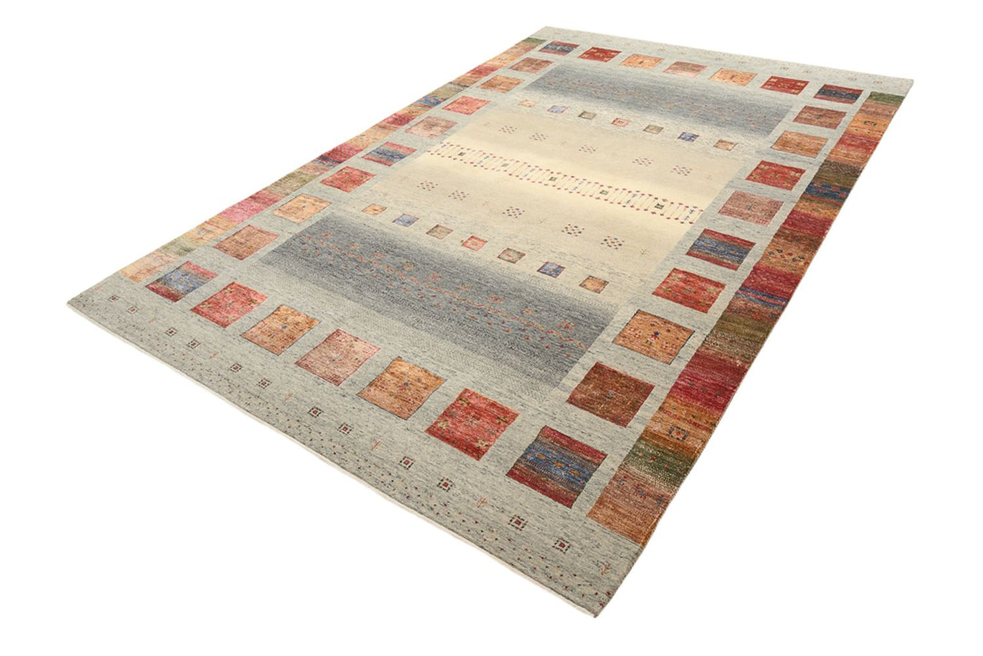 Gabbeh Teppich - Loribaft Indus - 304 x 208 cm - dunkelbeige