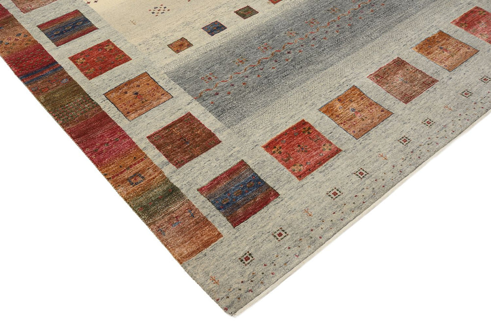 Gabbeh Teppich - Loribaft Indus - 304 x 208 cm - dunkelbeige