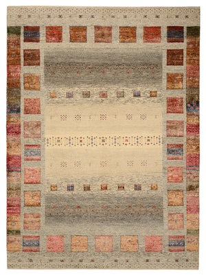Gabbeh Teppich - Loribaft Indus - 242 x 177 cm - dunkelbeige