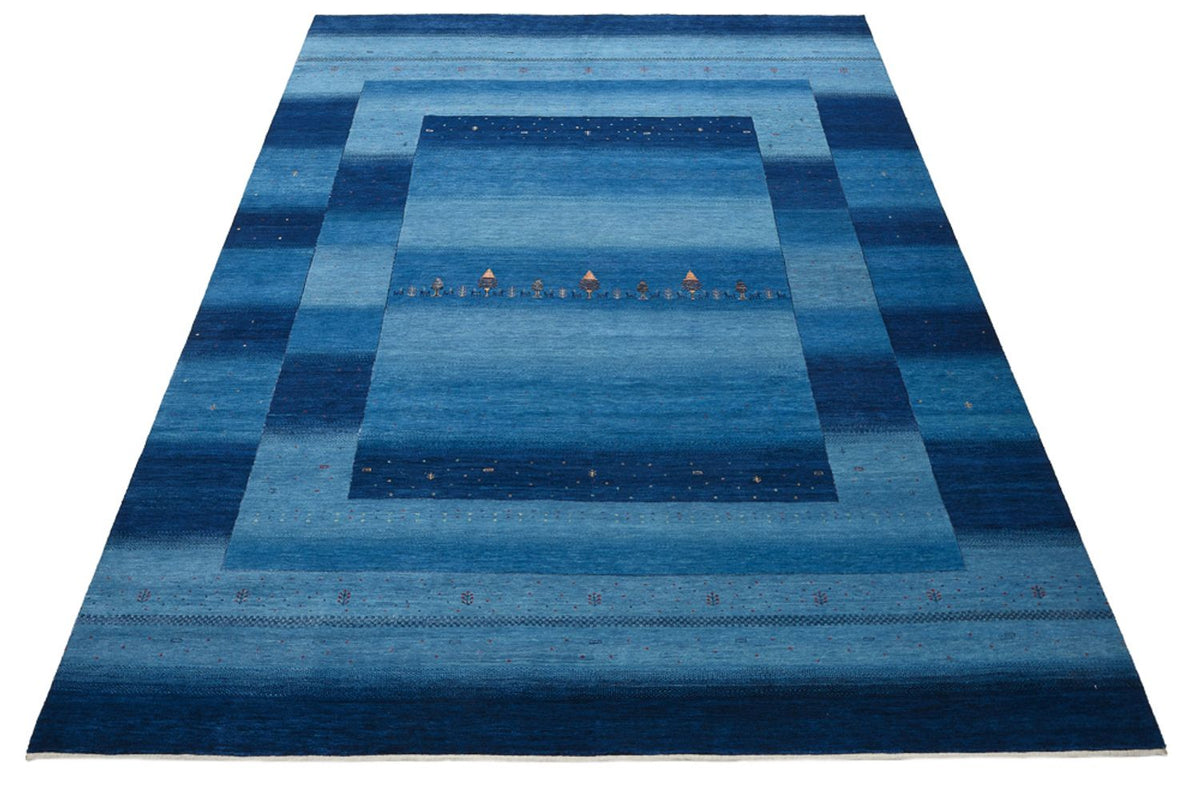Gabbeh Teppich - Loribaft Indus - 345 x 247 cm - seeblau