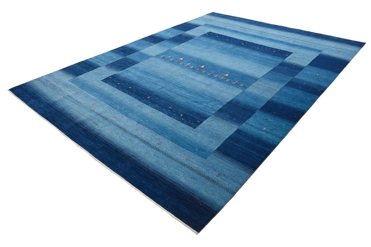 Gabbeh Teppich - Loribaft Indus - 345 x 247 cm - seeblau