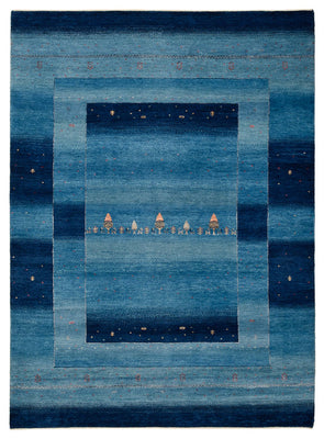 Gabbeh Teppich - Loribaft Indus - 235 x 169 cm - seeblau