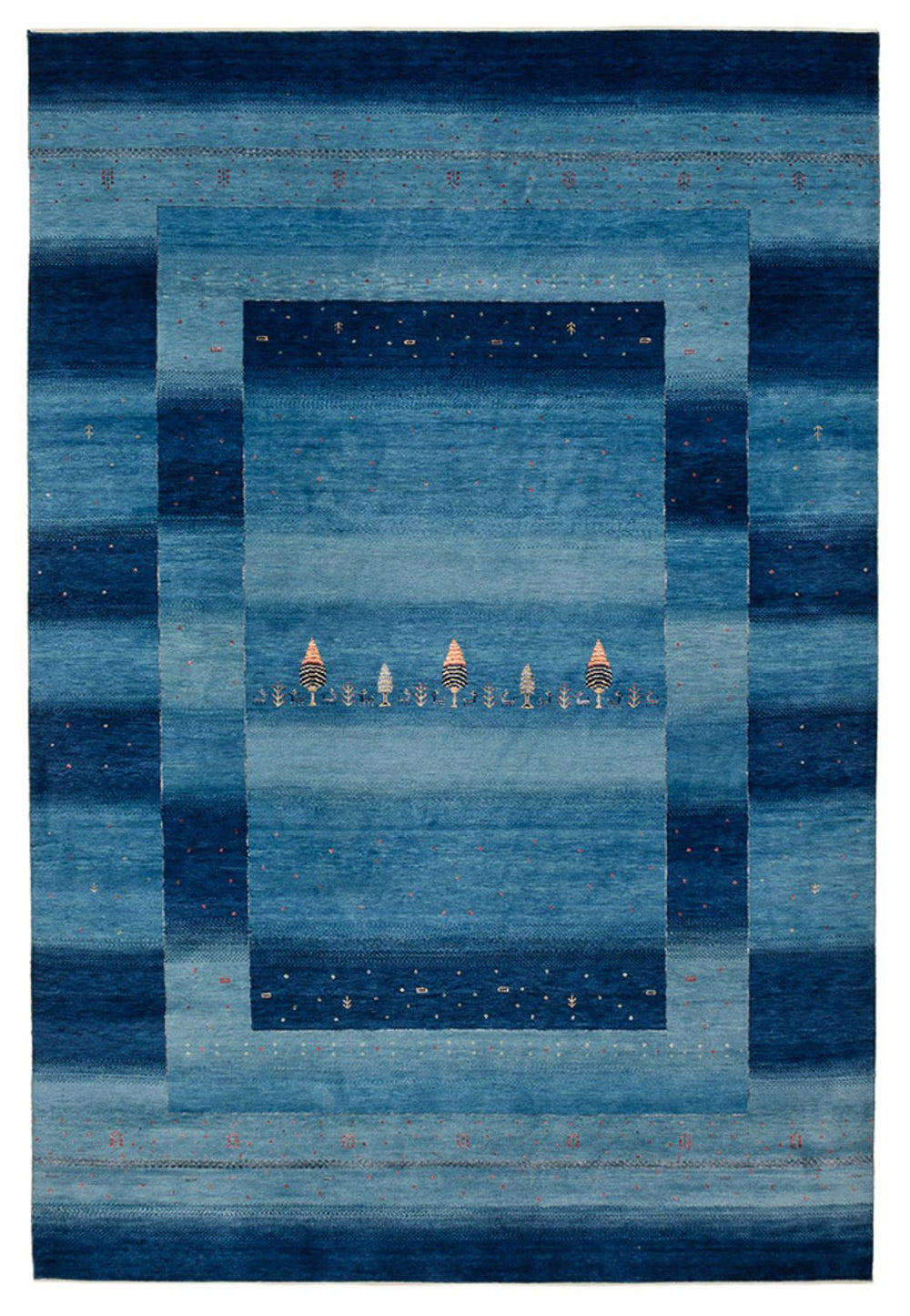 Gabbeh Teppich - Loribaft Indus - 304 x 204 cm - seeblau
