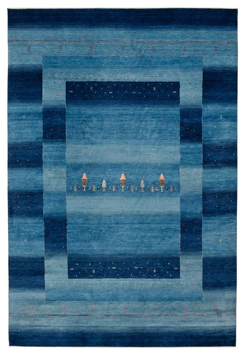 Gabbeh Teppich - Loribaft Indus - 304 x 204 cm - seeblau