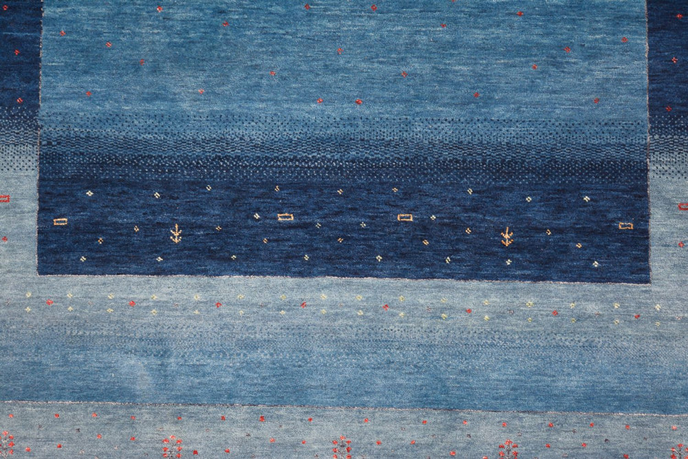 Gabbeh Teppich - Loribaft Indus - 304 x 204 cm - seeblau