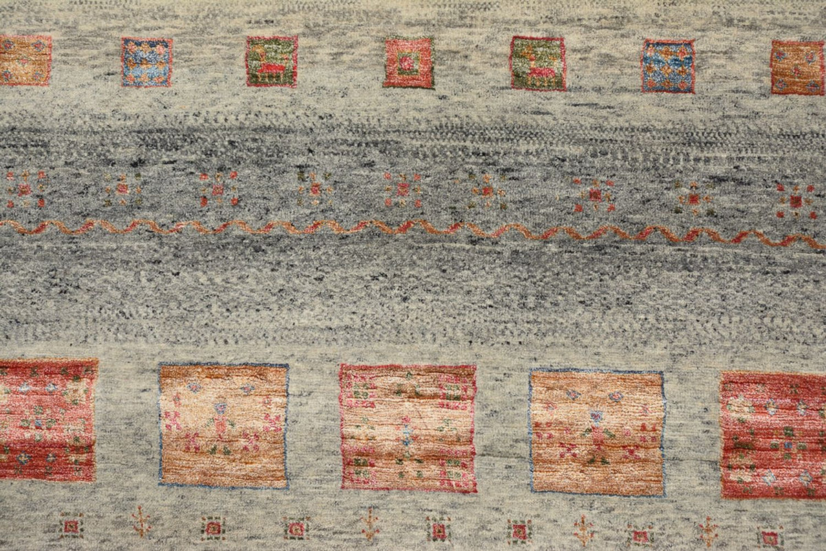 Gabbeh Teppich - Loribaft Indus quadratisch  - 156 x 152 cm - dunkelbeige