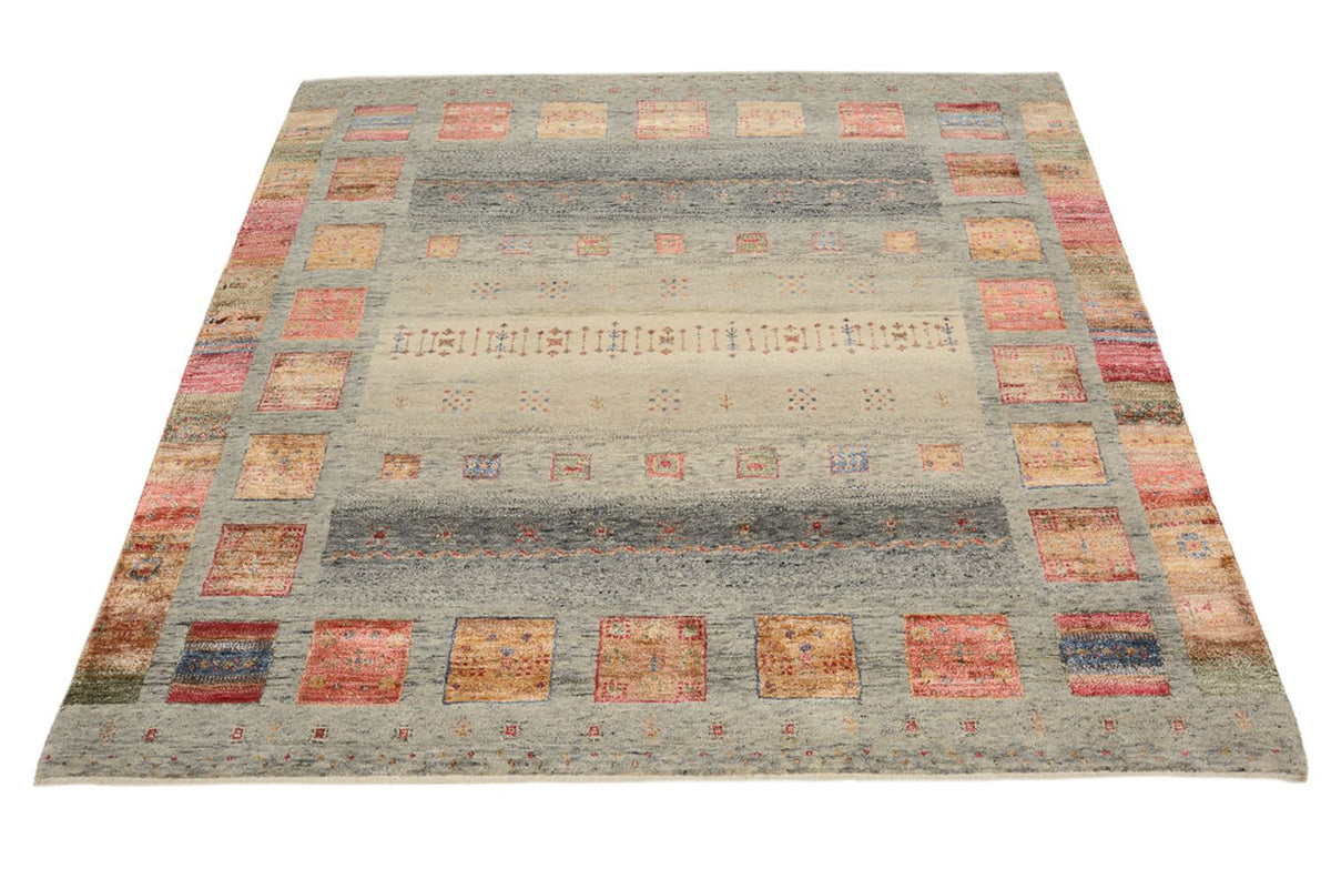 Gabbeh Teppich - Loribaft Indus quadratisch  - 156 x 152 cm - dunkelbeige