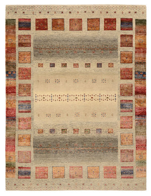 Gabbeh Teppich - Loribaft Indus - 204 x 154 cm - dunkelbeige