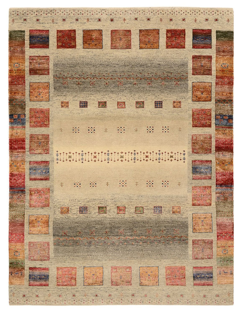Gabbeh Teppich - Loribaft Indus - 204 x 154 cm - dunkelbeige