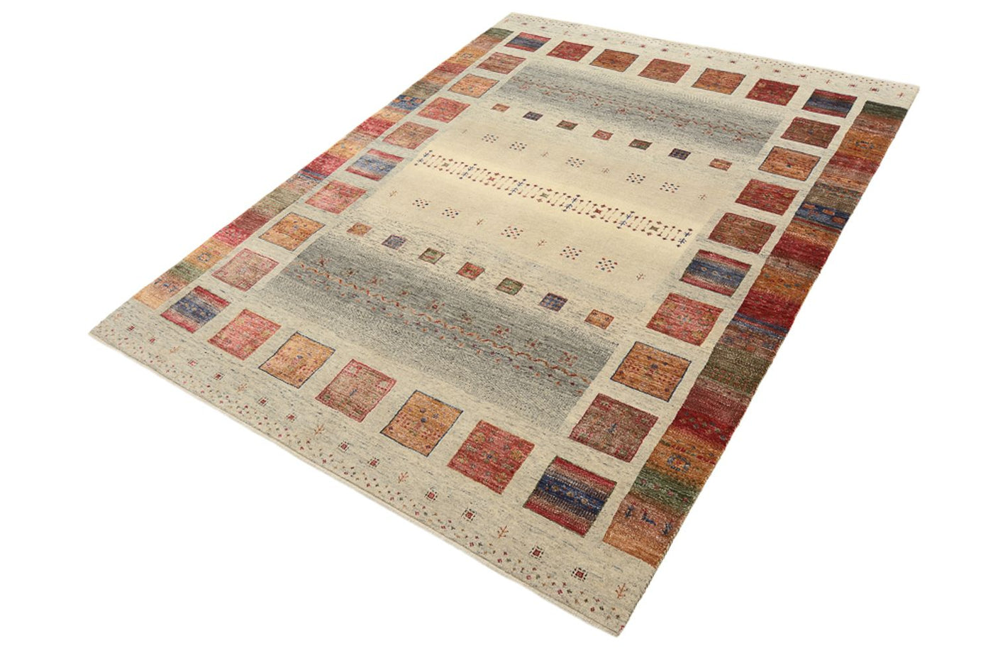 Gabbeh Teppich - Loribaft Indus - 204 x 154 cm - dunkelbeige