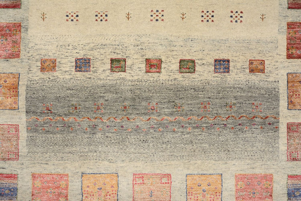 Gabbeh Teppich - Loribaft Indus - 204 x 154 cm - dunkelbeige