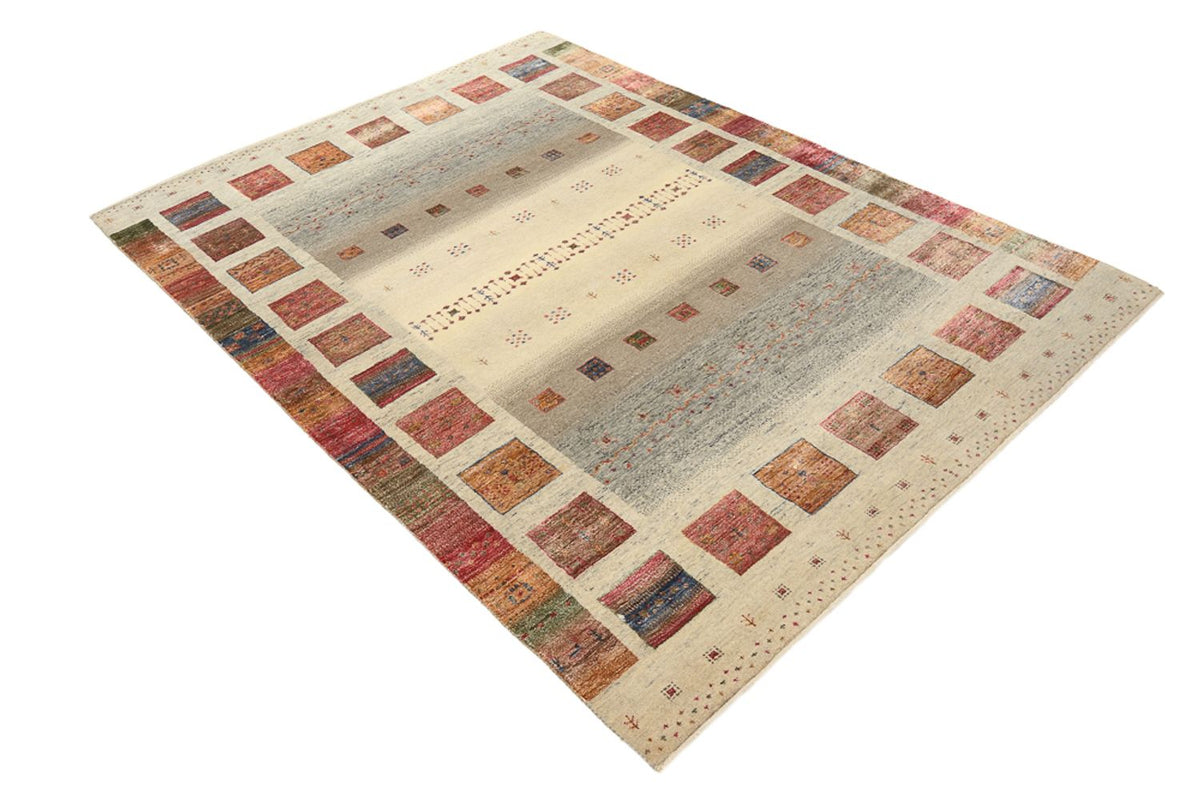 Gabbeh Teppich - Loribaft Indus - 205 x 157 cm - dunkelbeige