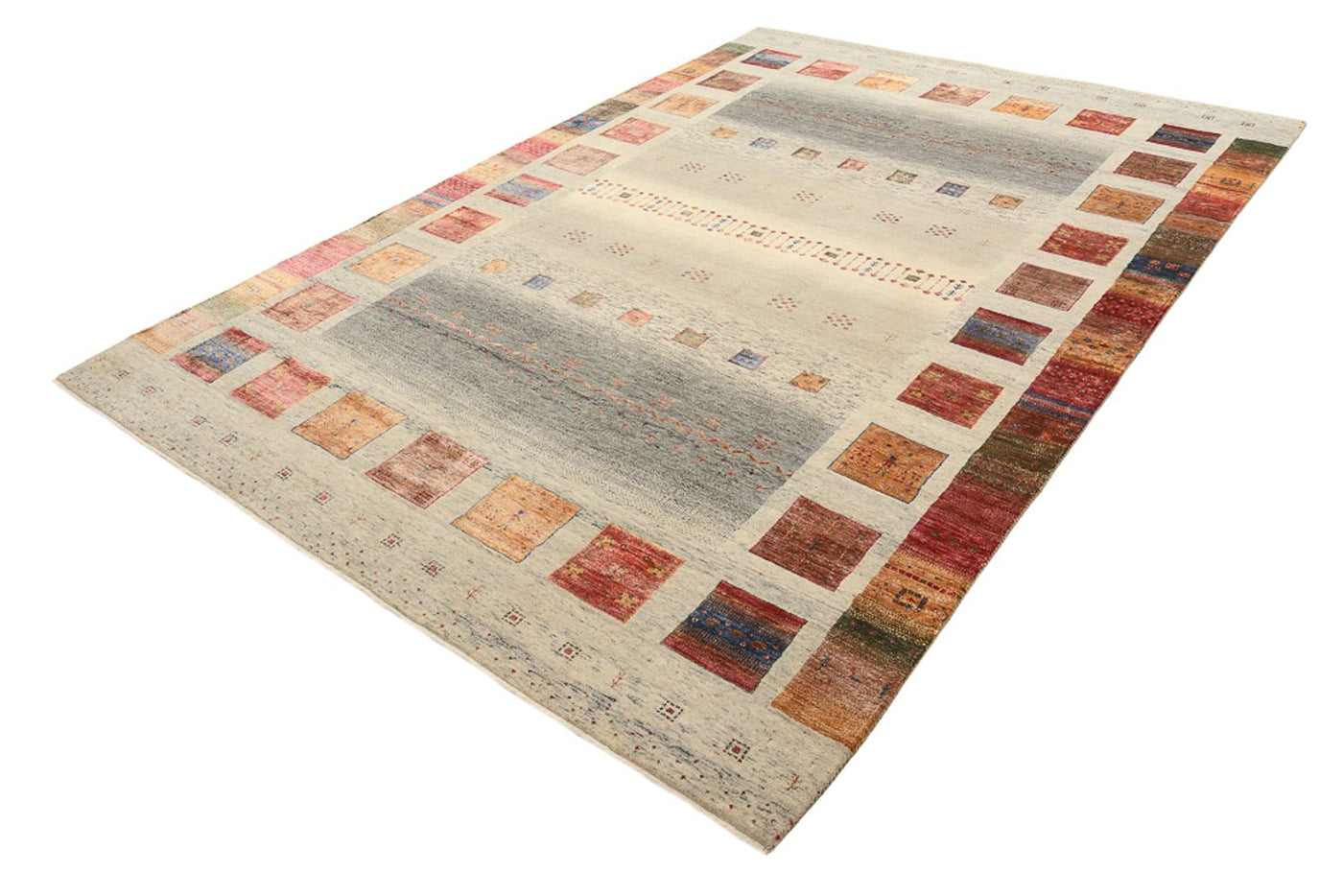 Gabbeh Teppich - Loribaft Indus - 301 x 207 cm - dunkelbeige