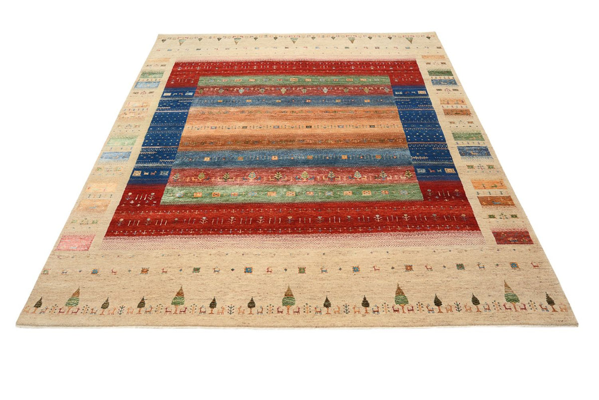 Gabbeh Teppich - Loribaft Indus - 236 x 205 cm - mehrfarbig