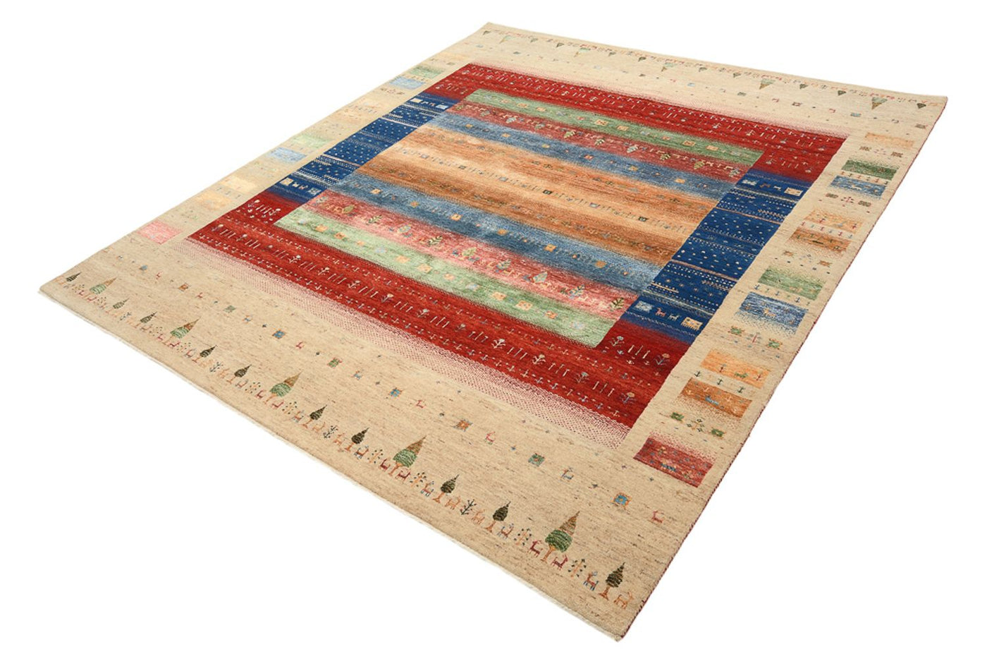 Gabbeh Teppich - Loribaft Indus - 236 x 205 cm - mehrfarbig