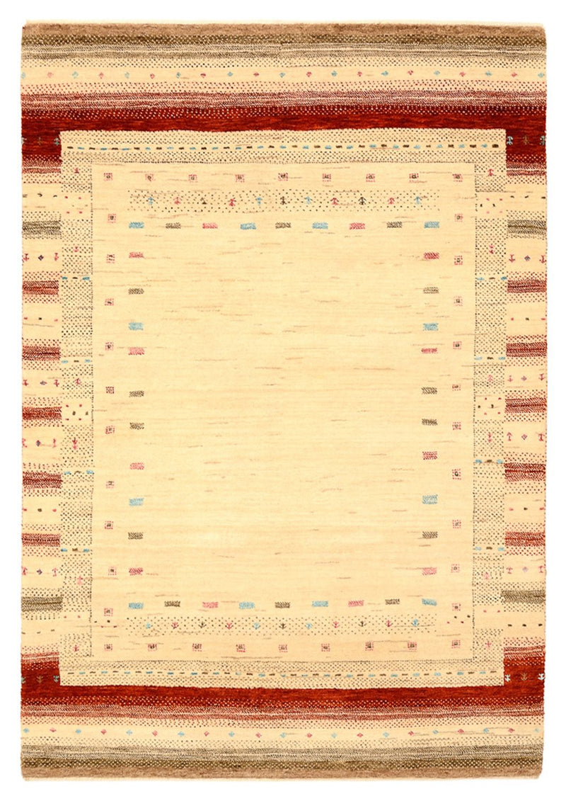 Gabbeh Teppich - Loribaft Indus - 152 x 106 cm - hellbeige
