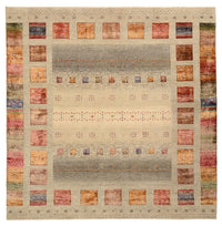 Gabbeh Teppich - Loribaft Indus quadratisch  - 249 x 248 cm - dunkelbeige