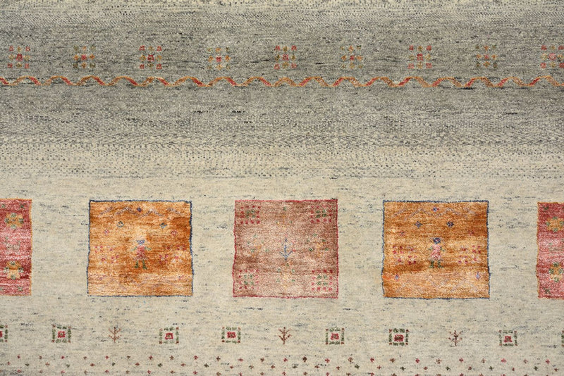 Gabbeh Teppich - Loribaft Indus quadratisch  - 249 x 248 cm - dunkelbeige