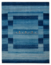 Gabbeh Teppich - Loribaft Indus - 329 x 253 cm - seeblau