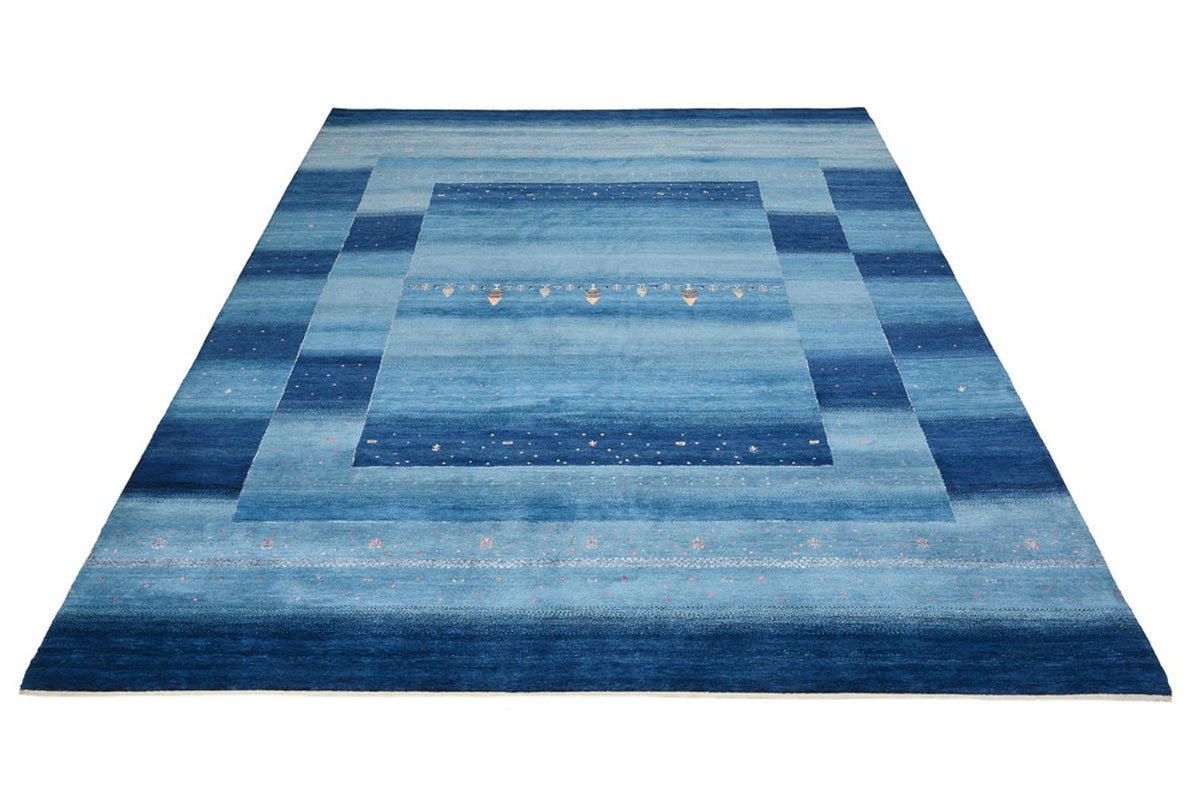 Gabbeh Teppich - Loribaft Indus - 329 x 253 cm - seeblau