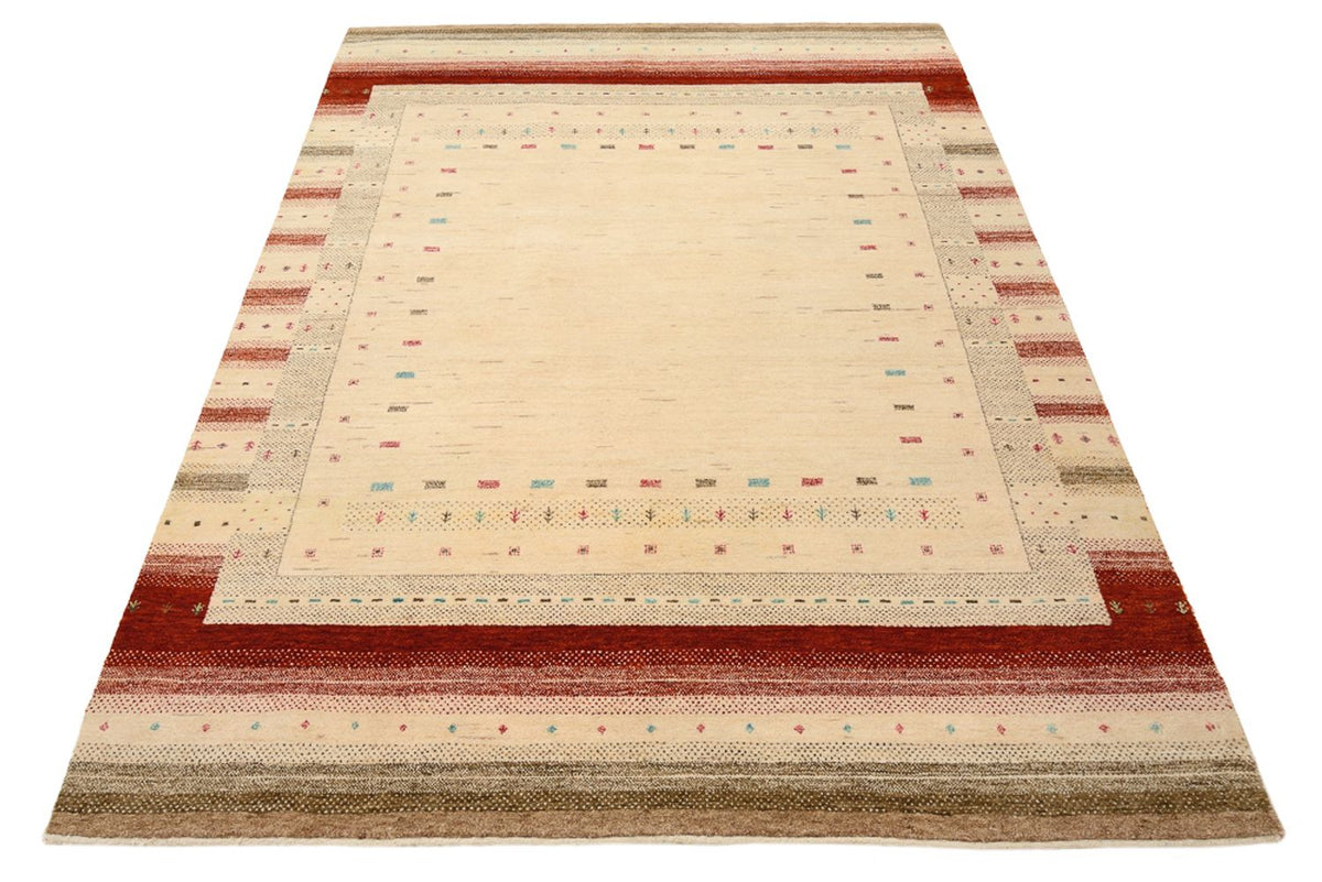 Gabbeh Teppich - Loribaft Indus - 206 x 156 cm - hellbeige