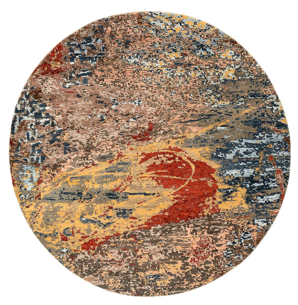 Designer Teppich rund  - 182 x 180 cm - mehrfarbig