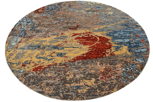 Designer Teppich rund  - 182 x 180 cm - mehrfarbig