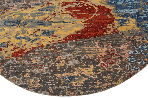 Designer Teppich rund  - 182 x 180 cm - mehrfarbig