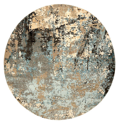 Designer Teppich rund  - 179 x 176 cm - mehrfarbig