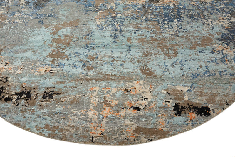 Designer Teppich rund  - 243 x 241 cm - mehrfarbig
