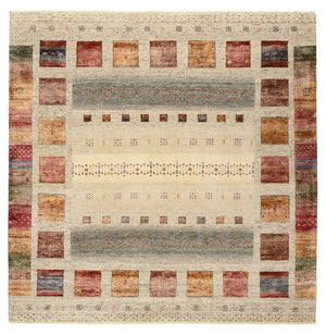 Gabbeh Teppich - Loribaft Indus quadratisch  - 206 x 205 cm - mehrfarbig