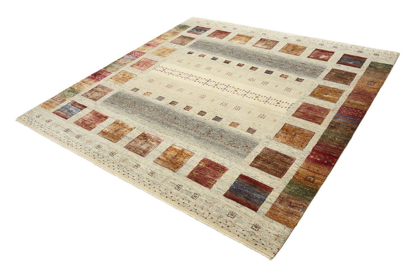 Gabbeh Teppich - Loribaft Indus quadratisch  - 206 x 205 cm - mehrfarbig