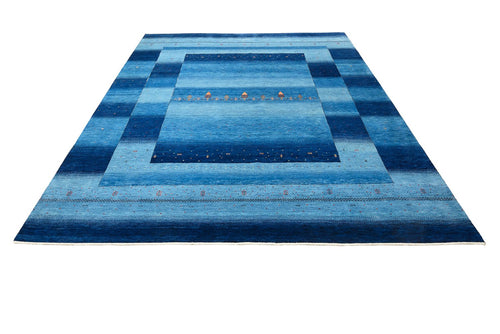 Gabbeh Teppich - Loribaft Indus - 303 x 241 cm - seeblau