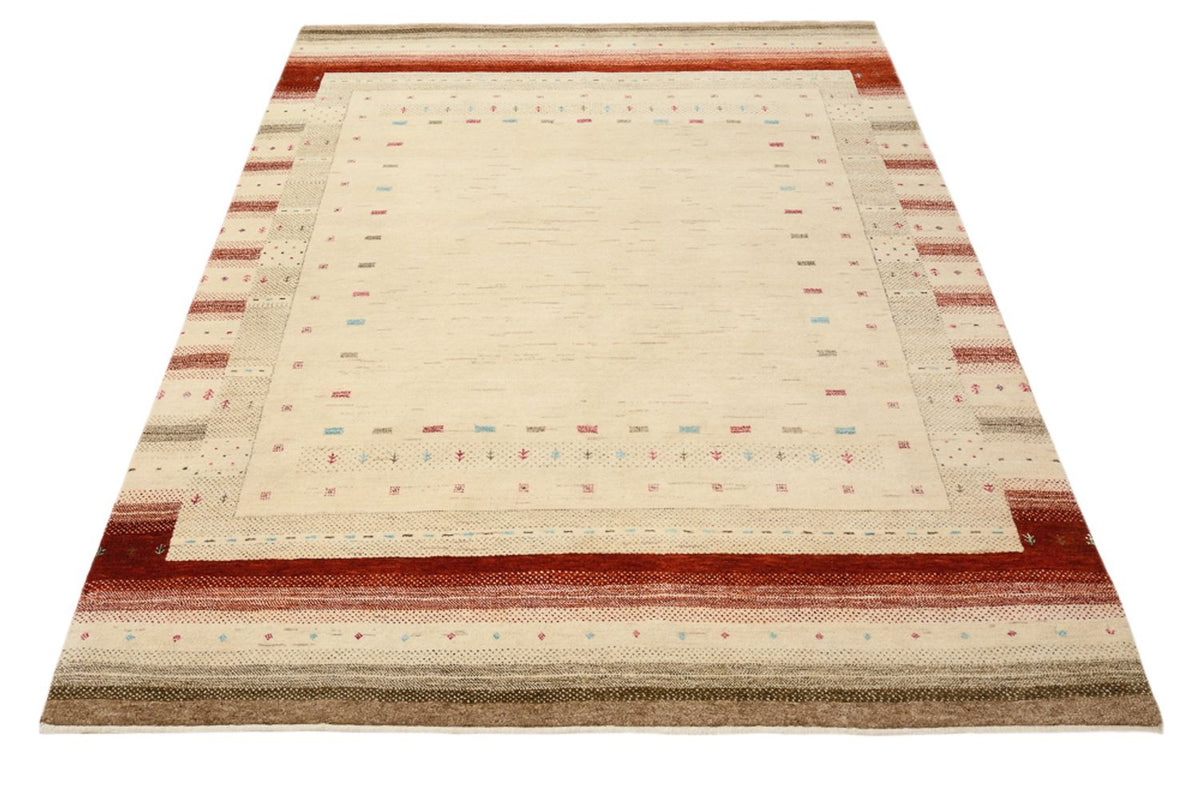 Gabbeh Teppich - Loribaft Indus - 199 x 158 cm - hellbeige
