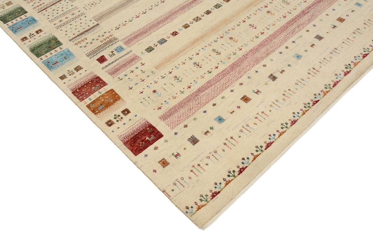 Gabbeh Teppich - Loribaft Indus - 246 x 174 cm - hellbeige