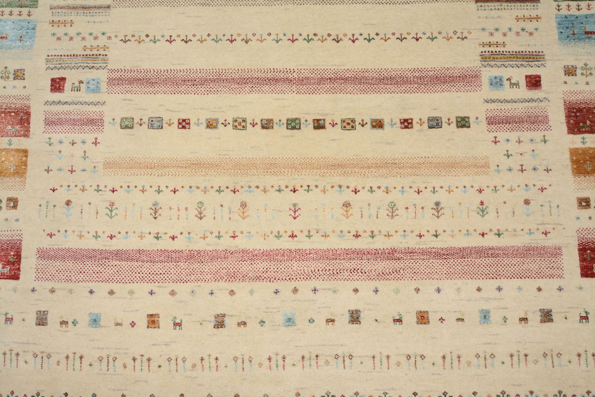 Gabbeh Teppich - Loribaft Indus - 246 x 174 cm - hellbeige