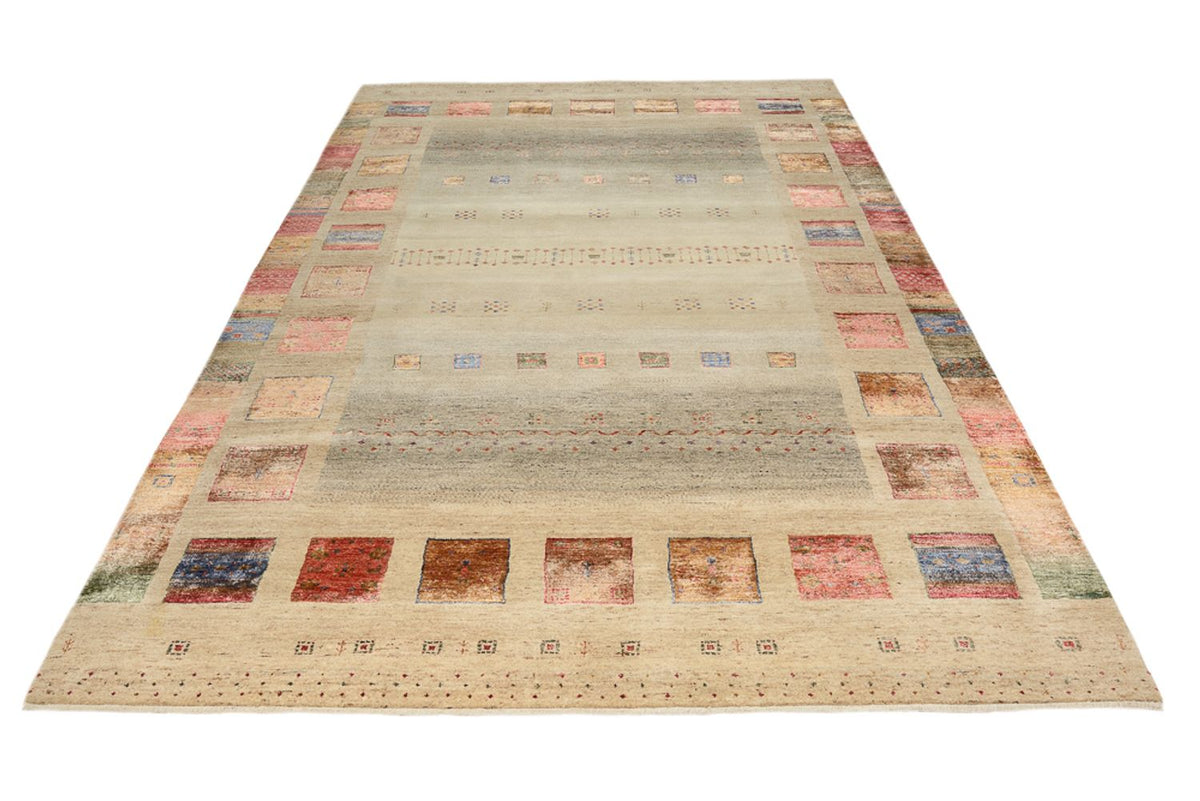 Gabbeh Teppich - Loribaft Indus - 306 x 205 cm - hellbeige