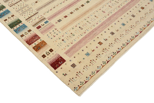Gabbeh Teppich - Loribaft Indus - 201 x 155 cm - hellbeige