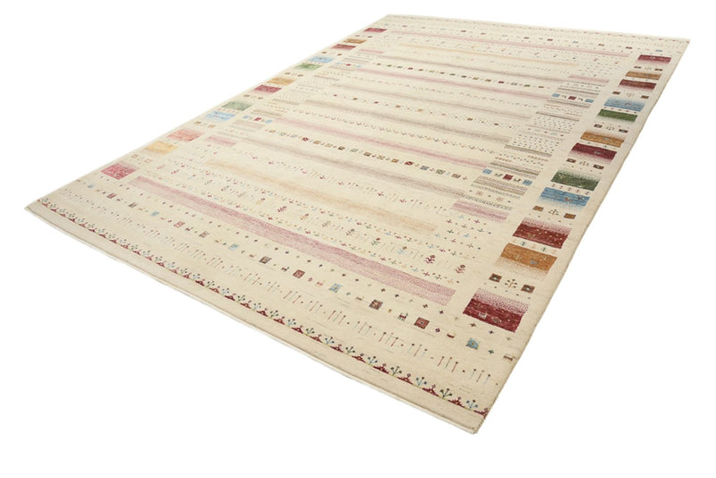 Gabbeh Teppich - Loribaft Indus - 356 x 251 cm - hellbeige