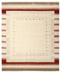 Gabbeh Teppich - Loribaft Indus - 300 x 254 cm - hellbeige