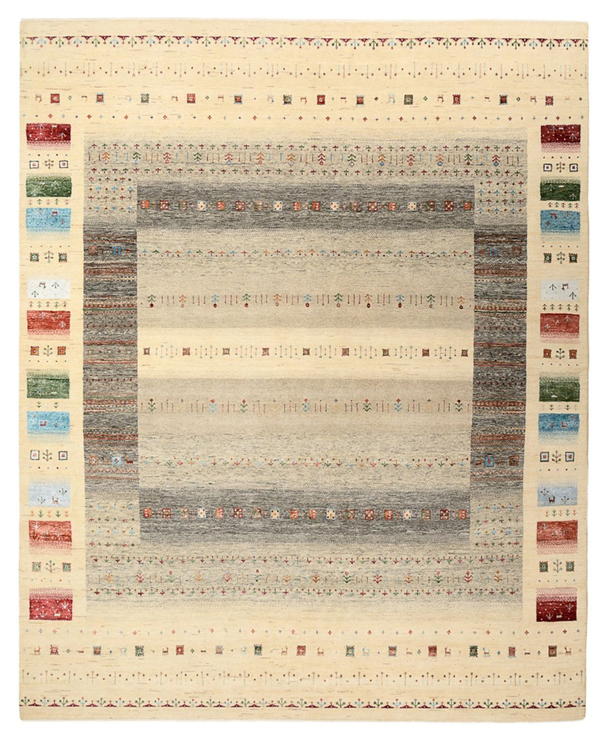 Gabbeh Teppich - Loribaft Indus - 304 x 251 cm - hellbeige