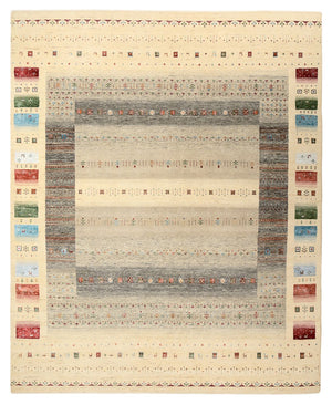 Gabbeh Teppich - Loribaft Indus - 304 x 251 cm - hellbeige