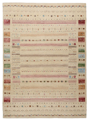 Gabbeh Teppich - Loribaft Indus - 239 x 174 cm - hellbeige