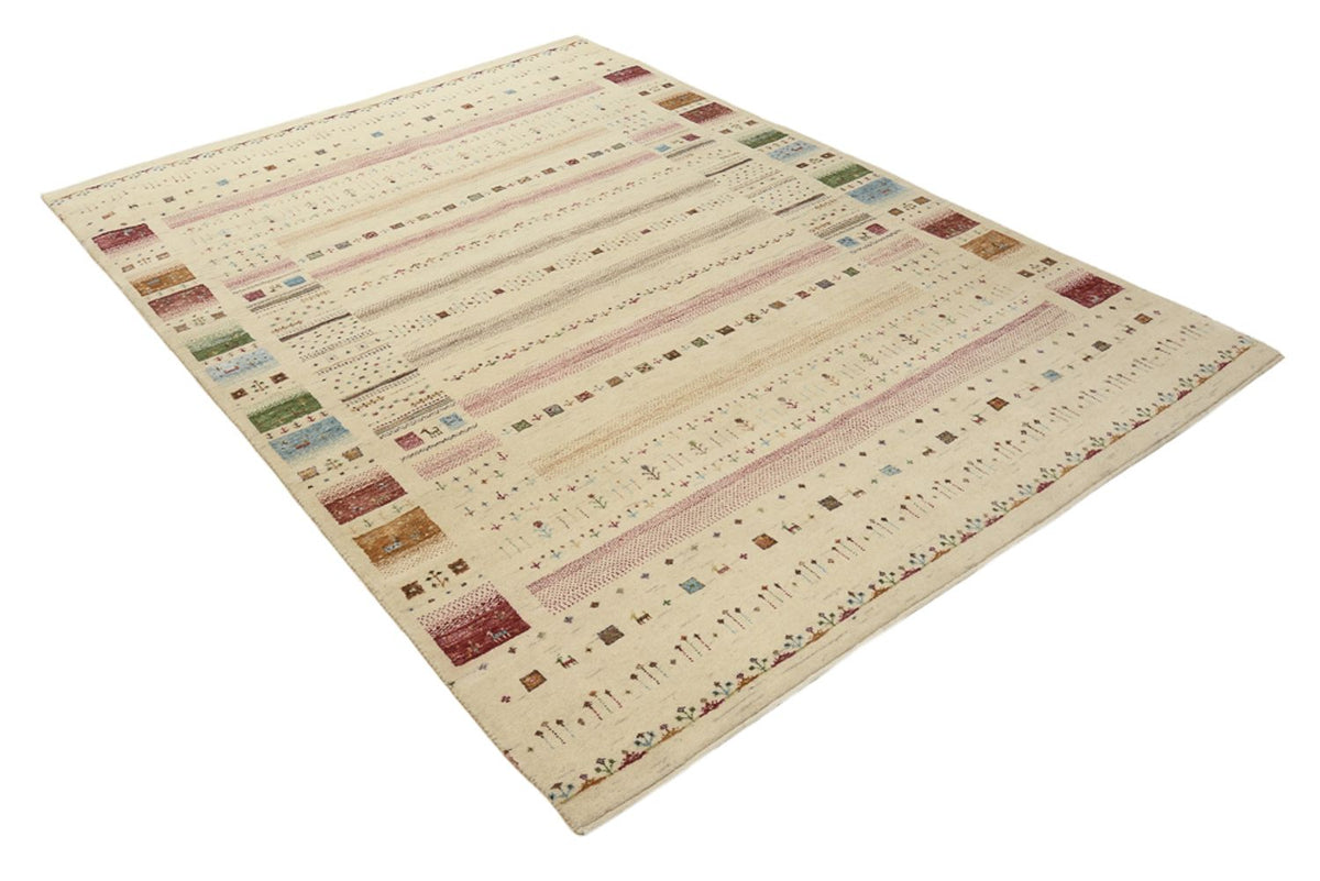 Gabbeh Teppich - Loribaft Indus - 239 x 174 cm - hellbeige