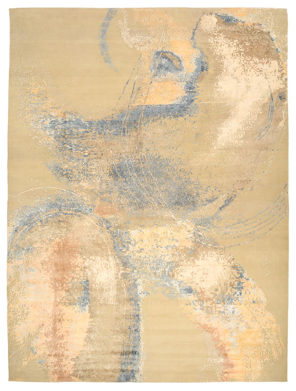 Designer Teppich - 372 x 281 cm - hellbeige