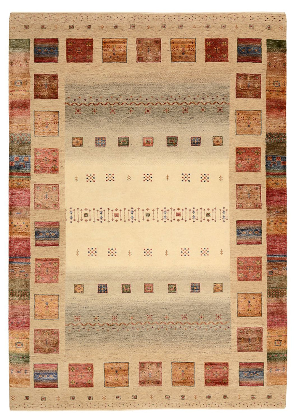 Gabbeh Teppich - Loribaft Indus - 242 x 168 cm - mehrfarbig