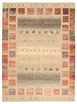Gabbeh Teppich - Loribaft Indus - 241 x 176 cm - mehrfarbig