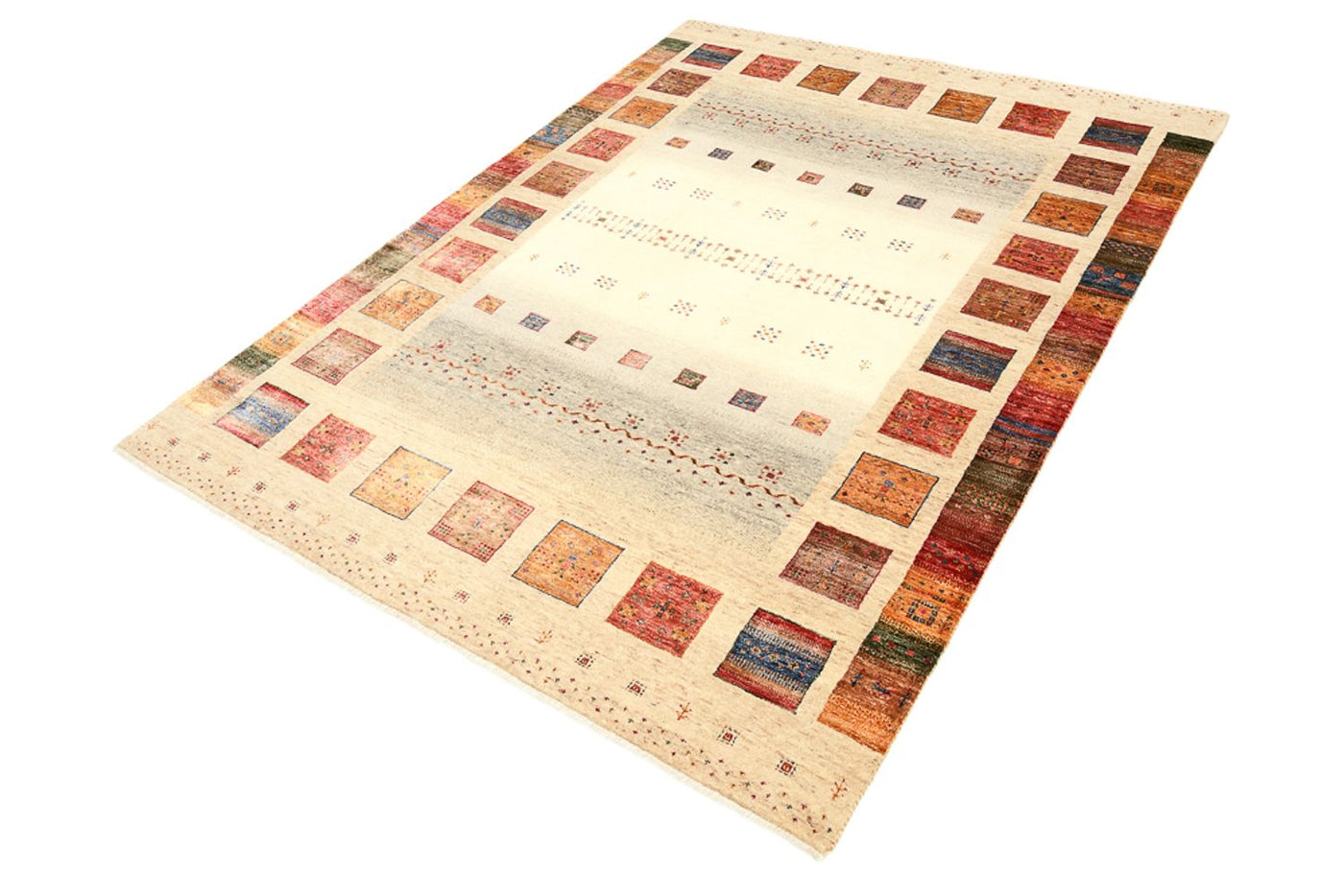 Gabbeh Teppich - Loribaft Indus - 204 x 156 cm - mehrfarbig