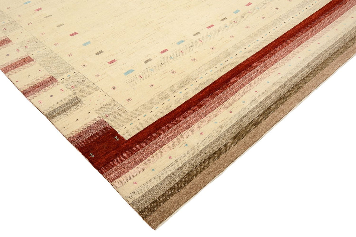 Gabbeh Teppich - Loribaft Indus - 349 x 251 cm - hellbeige